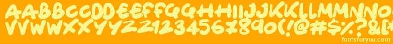 Only Organic Font – Yellow Fonts on Orange Background