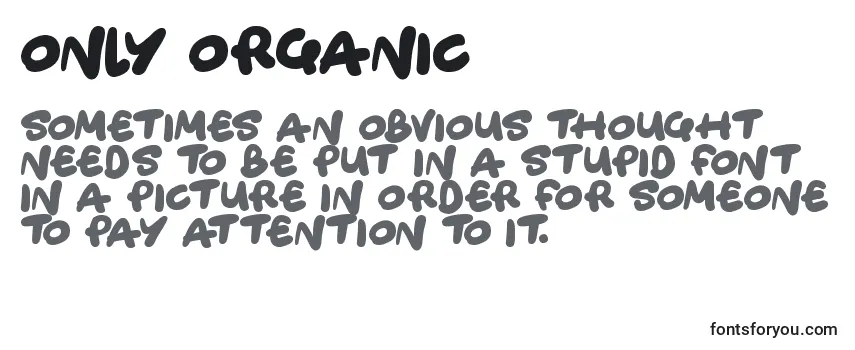Überblick über die Schriftart Only Organic
