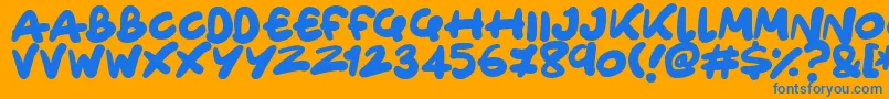 Only Organic Font – Blue Fonts on Orange Background