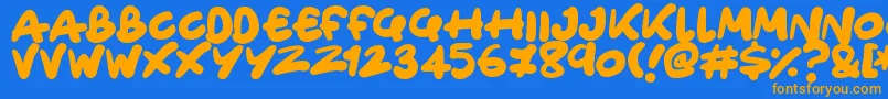 Only Organic Font – Orange Fonts on Blue Background