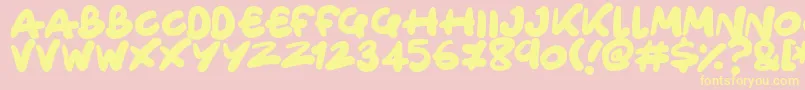 Only Organic Font – Yellow Fonts on Pink Background