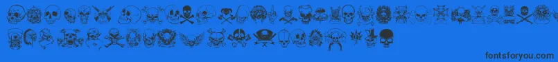 Fonte only skulls – fontes pretas em um fundo azul