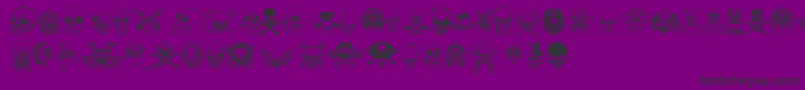 only skulls-Schriftart – Schwarze Schriften auf violettem Hintergrund