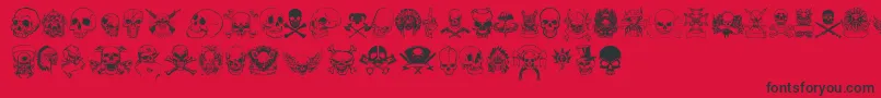 fuente only skulls – Fuentes Negras Sobre Fondo Rojo