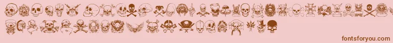 only skulls Font – Brown Fonts on Pink Background