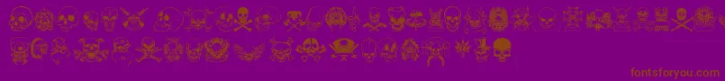 only skulls Font – Brown Fonts on Purple Background