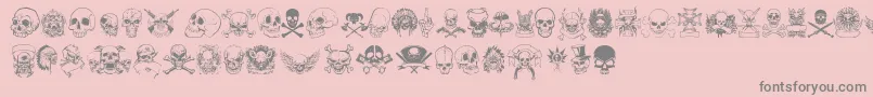 フォントonly skulls – ピンクの背景に灰色の文字