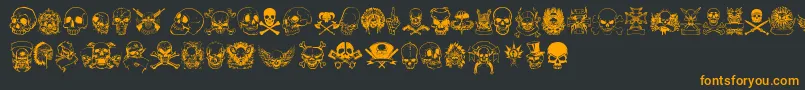 only skulls Font – Orange Fonts on Black Background