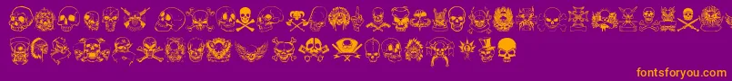 fuente only skulls – Fuentes Naranjas Sobre Fondo Morado