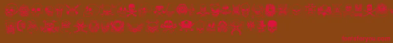 only skulls Font – Red Fonts on Brown Background