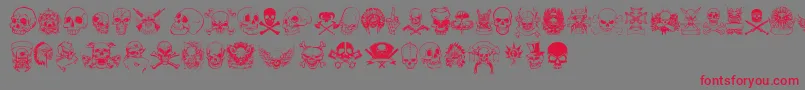 only skulls Font – Red Fonts on Gray Background