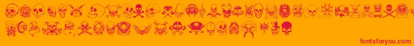 only skulls Font – Red Fonts on Orange Background