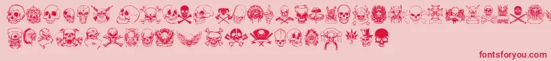 Czcionka only skulls – czerwone czcionki na różowym tle