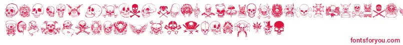 only skulls-fontti – punaiset fontit valkoisella taustalla