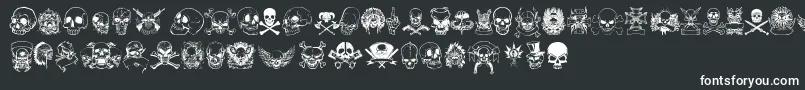 only skulls-fontti – valkoiset fontit mustalla taustalla