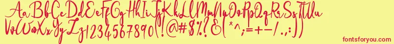Onlyone Font – Red Fonts on Yellow Background