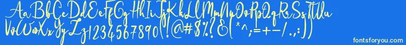More about Onlyone Font Onlyone Font – Yellow Fonts on Blue Background