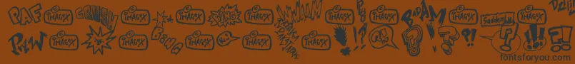 Police Onomatopaf – polices noires sur fond brun