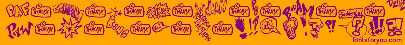 Onomatopaf Font – Purple Fonts on Orange Background