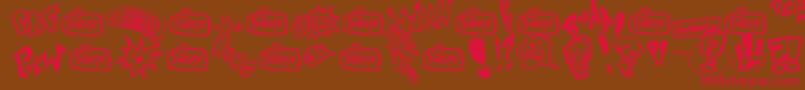 Onomatopaf Font – Red Fonts on Brown Background
