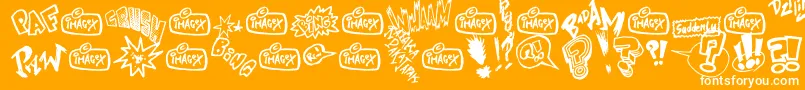 Onomatopaf Font – White Fonts on Orange Background