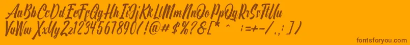 Onthel Font – Brown Fonts on Orange Background