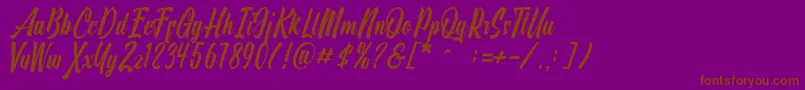 Onthel Font – Brown Fonts on Purple Background