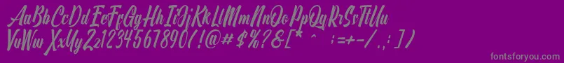 Onthel-Schriftart – Graue Schriften auf violettem Hintergrund