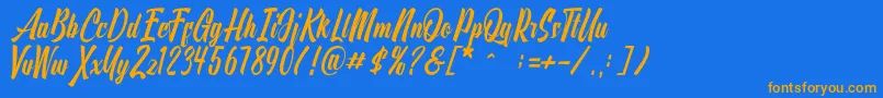 Onthel Font – Orange Fonts on Blue Background