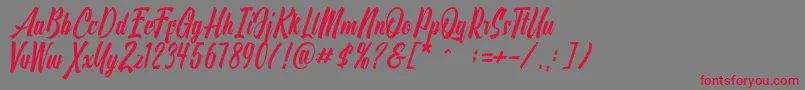 Onthel Font – Red Fonts on Gray Background