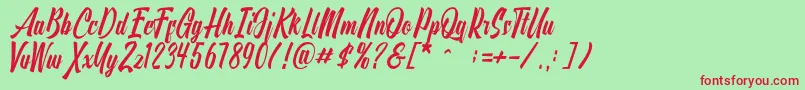 Onthel Font – Red Fonts on Green Background