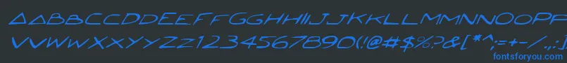 Jettafi-Schriftart – Blaue Schriften auf schwarzem Hintergrund
