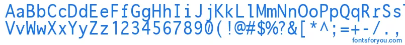 フォントonuava   – 白い背景に青い文字