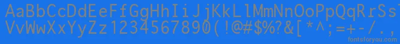 フォントonuava   – 青い背景に灰色の文字