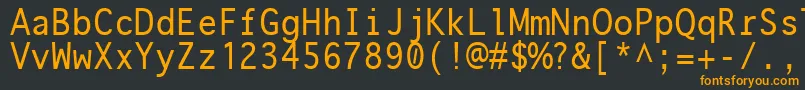 フォントonuava   – 黒い背景にオレンジの文字