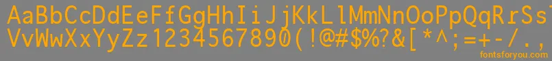 フォントonuava   – オレンジの文字は灰色の背景にあります。