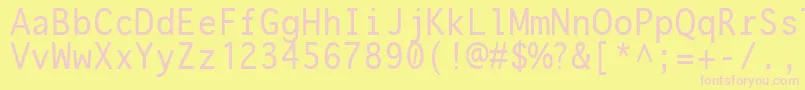 onuava  -fontti – vaaleanpunaiset fontit keltaisella taustalla
