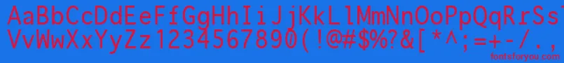 フォントonuava   – 赤い文字の青い背景
