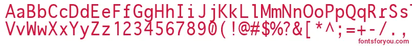 フォントonuava   – 白い背景に赤い文字