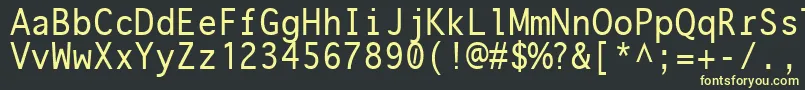 フォントonuava   – 黒い背景に黄色の文字