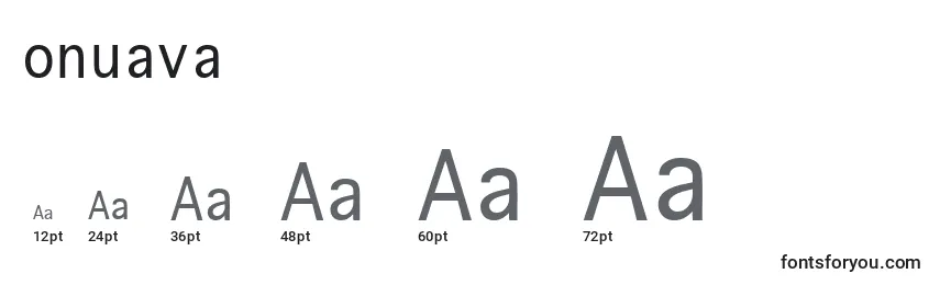 Размеры шрифта Onuava   (136141)