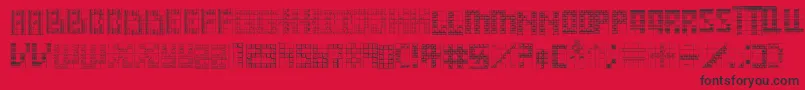 Fonte Onward – fontes pretas em um fundo vermelho