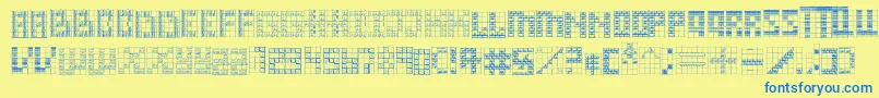 Onward-Schriftart – Blaue Schriften auf gelbem Hintergrund