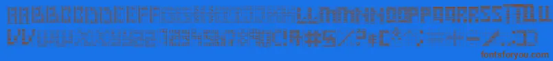 Onward-Schriftart – Braune Schriften auf blauem Hintergrund