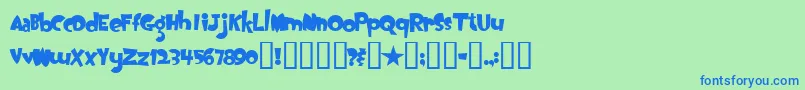 OogieBoogie Font – Blue Fonts on Green Background