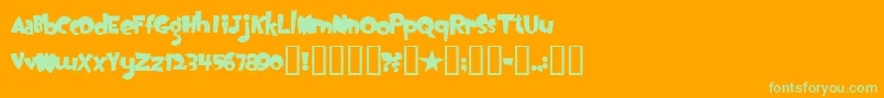 OogieBoogie-fontti – vihreät fontit oranssilla taustalla