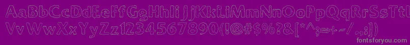 Ooky-Schriftart – Graue Schriften auf violettem Hintergrund