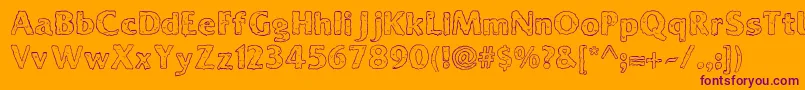 Ooky Font – Purple Fonts on Orange Background