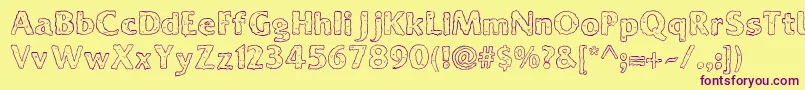 Ooky Font – Purple Fonts on Yellow Background