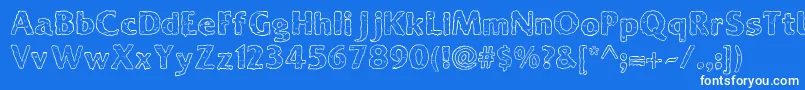 Ooky Font – White Fonts on Blue Background